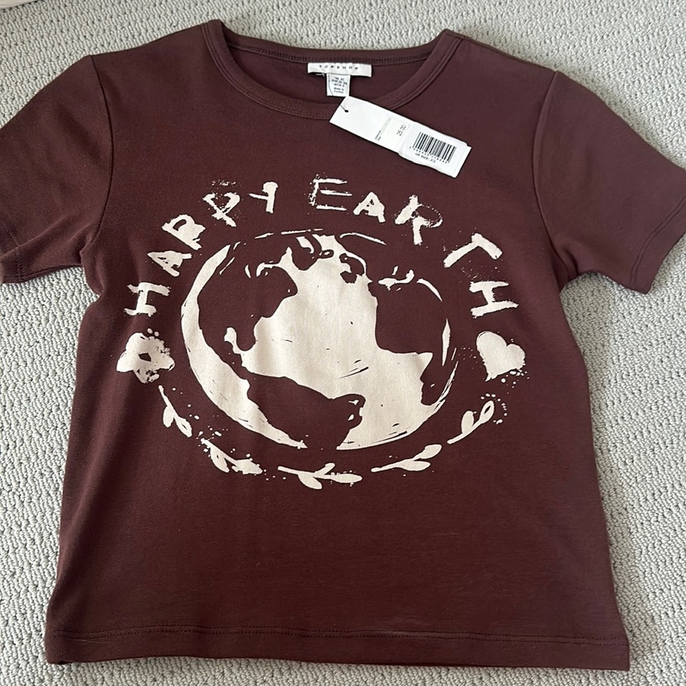 Top shop Brown Baby Tee